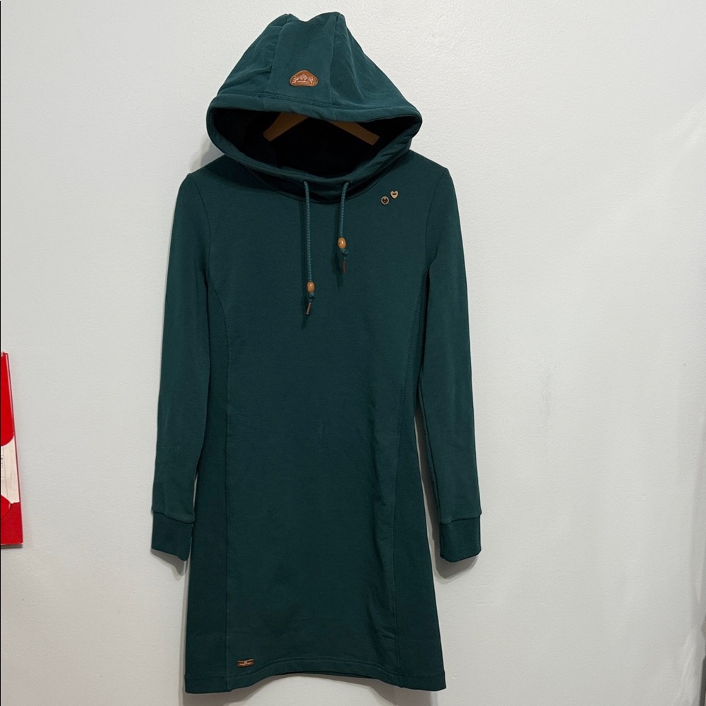 Teal Hooded Dress